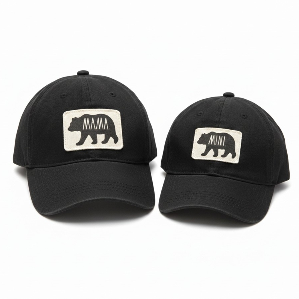Rae Dunn Black Caps with Bear Design